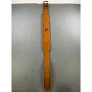 Pro Sport Vintage Leather Weightlifting Belt Tan Powerlifting Bodybuilding Large